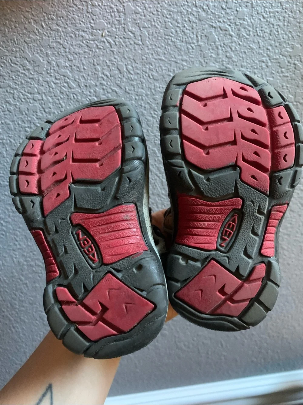 Keen Kids Grey and Red Closed-Toe Sandals